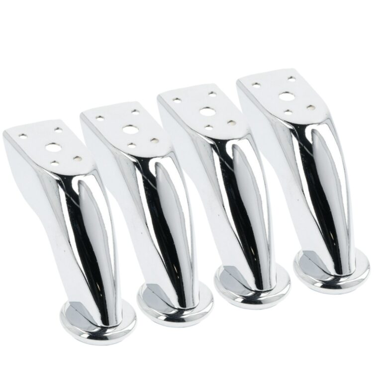Furniture Legs Angled Chrome Steel 92mm Set of 4
