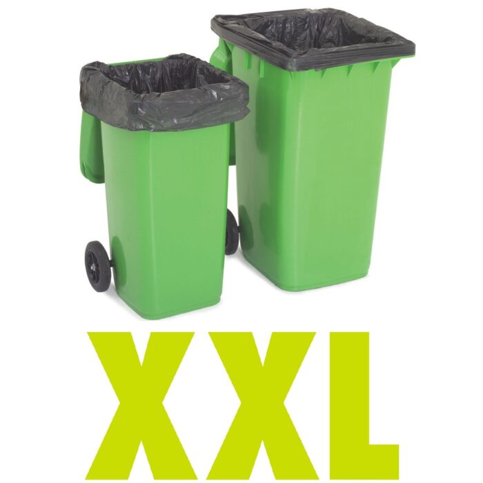 Wheelie Bin Liners Black Heavy Duty Fits 240L