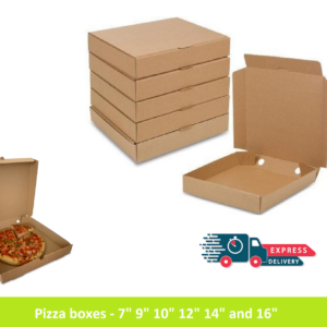 Pizza Boxes Brown Recycled Cardboard (7–16 Inch)