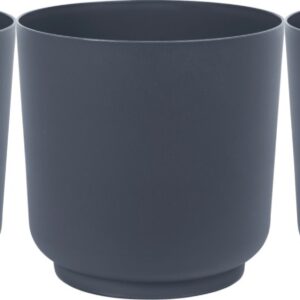 Round Plant Pots Anthracite 25cm Set of 3