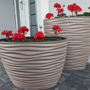 Oval Planter with Insert Dunes Effect