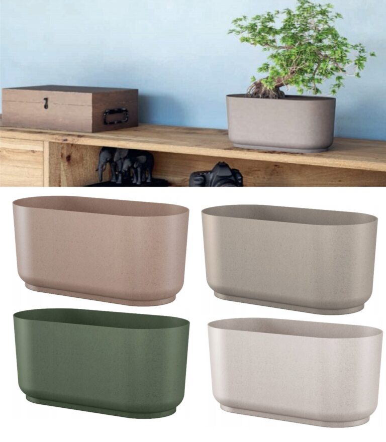 Oval Window Box Planter with Wood Fibre