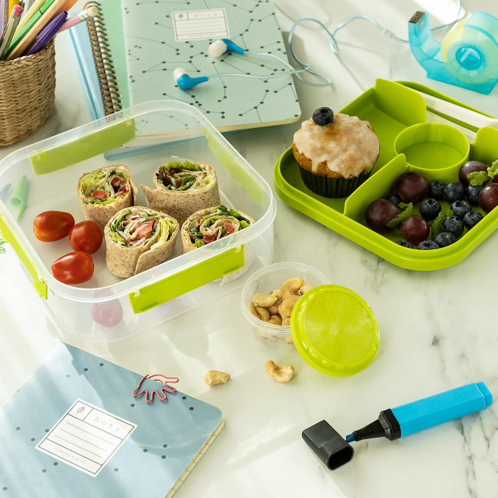 Layered Lunch Box 1.6L with Sauce Pot - Image 3