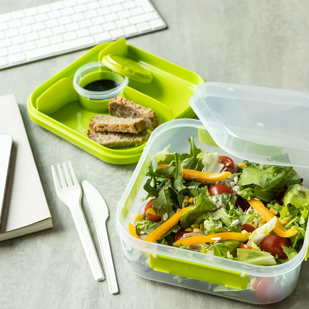 Layered Lunch Box 1.6L with Sauce Pot - Image 4