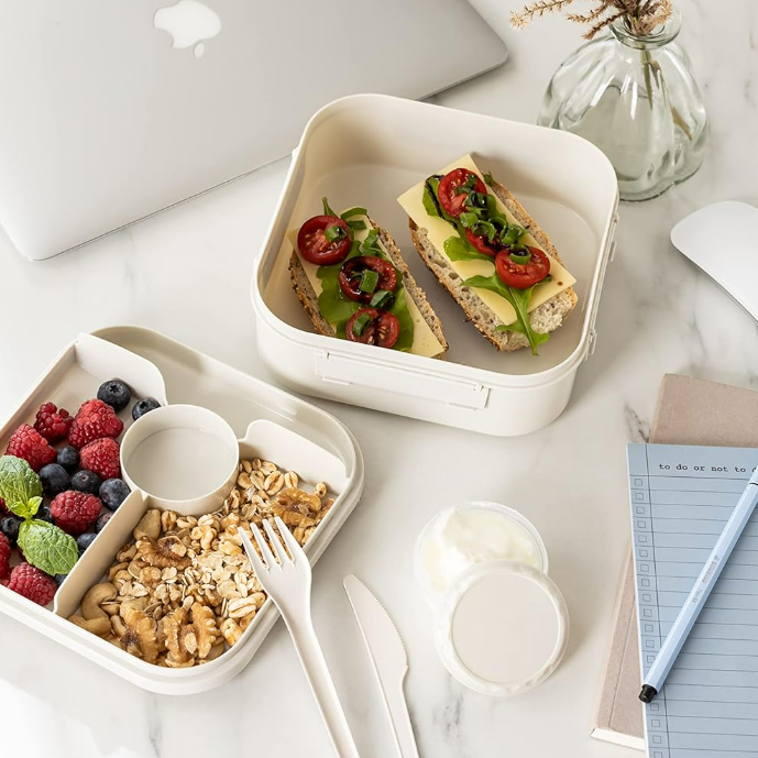 Layered Lunch Box 1.6L with Sauce Pot - Image 6