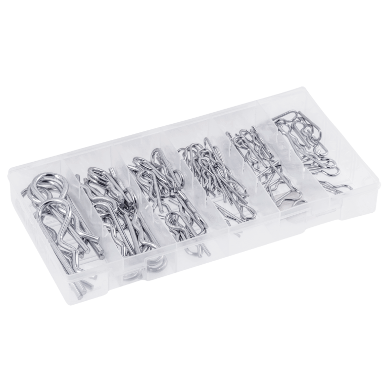 R-Clip Retaining Pin Assortment Steel 150pc Kit