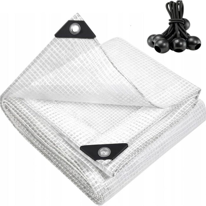 Clear Tarpaulin 350gsm Polyethylene with 6 Bungees