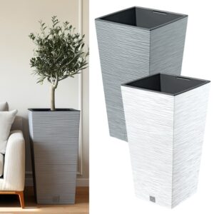 Tall Square Planter with Removable Insert