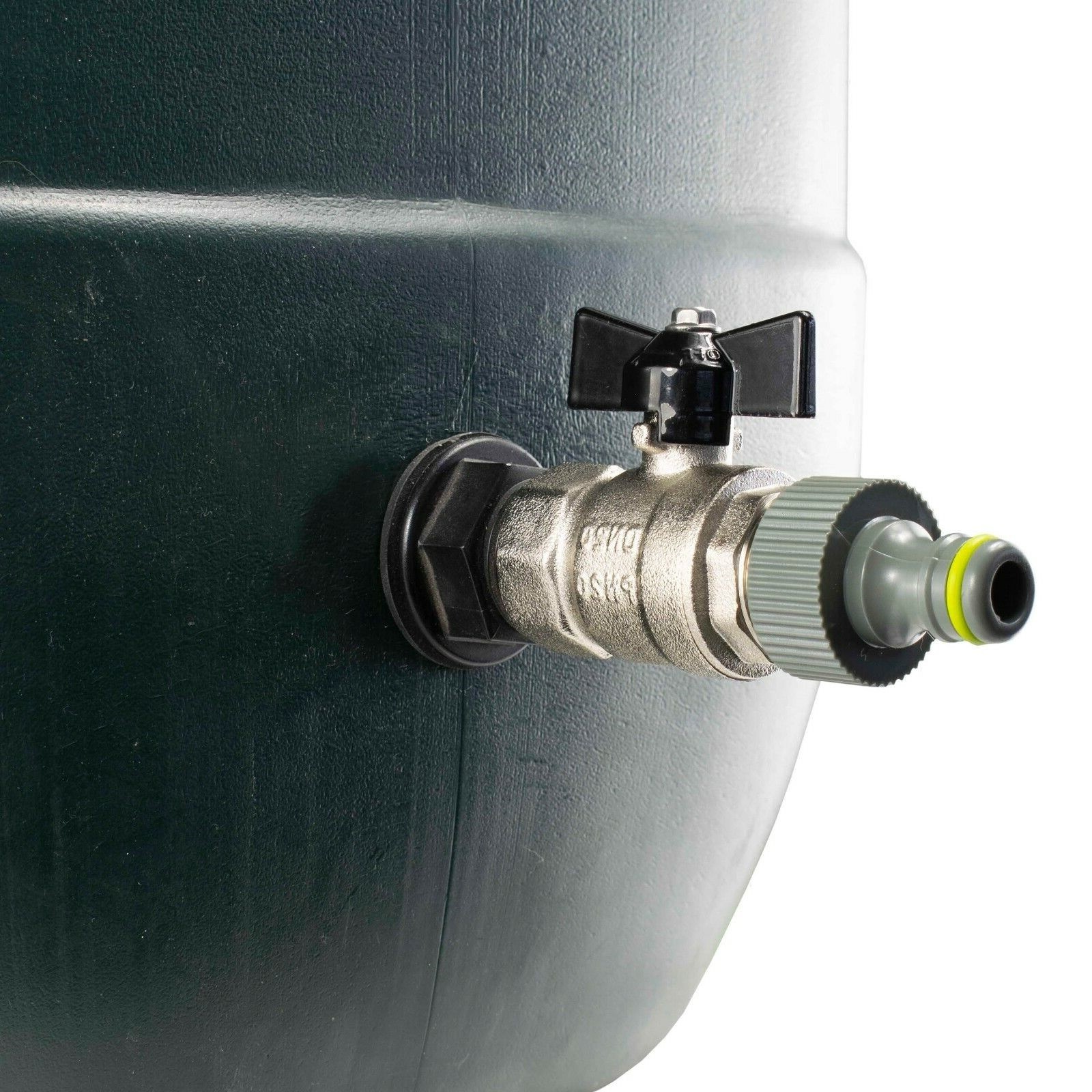Water Butt Tap Kit Brass Butterfly Valve Click-Lock - Image 3