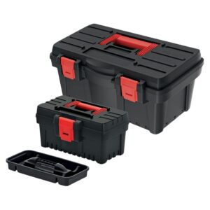 Toolbox Carry Case Set with Lid Organisers (2 Pack)