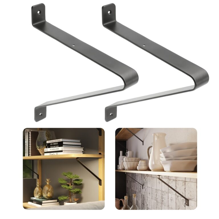 Angled Shelf Support Bracket Steel Black 30kg 2 Pack