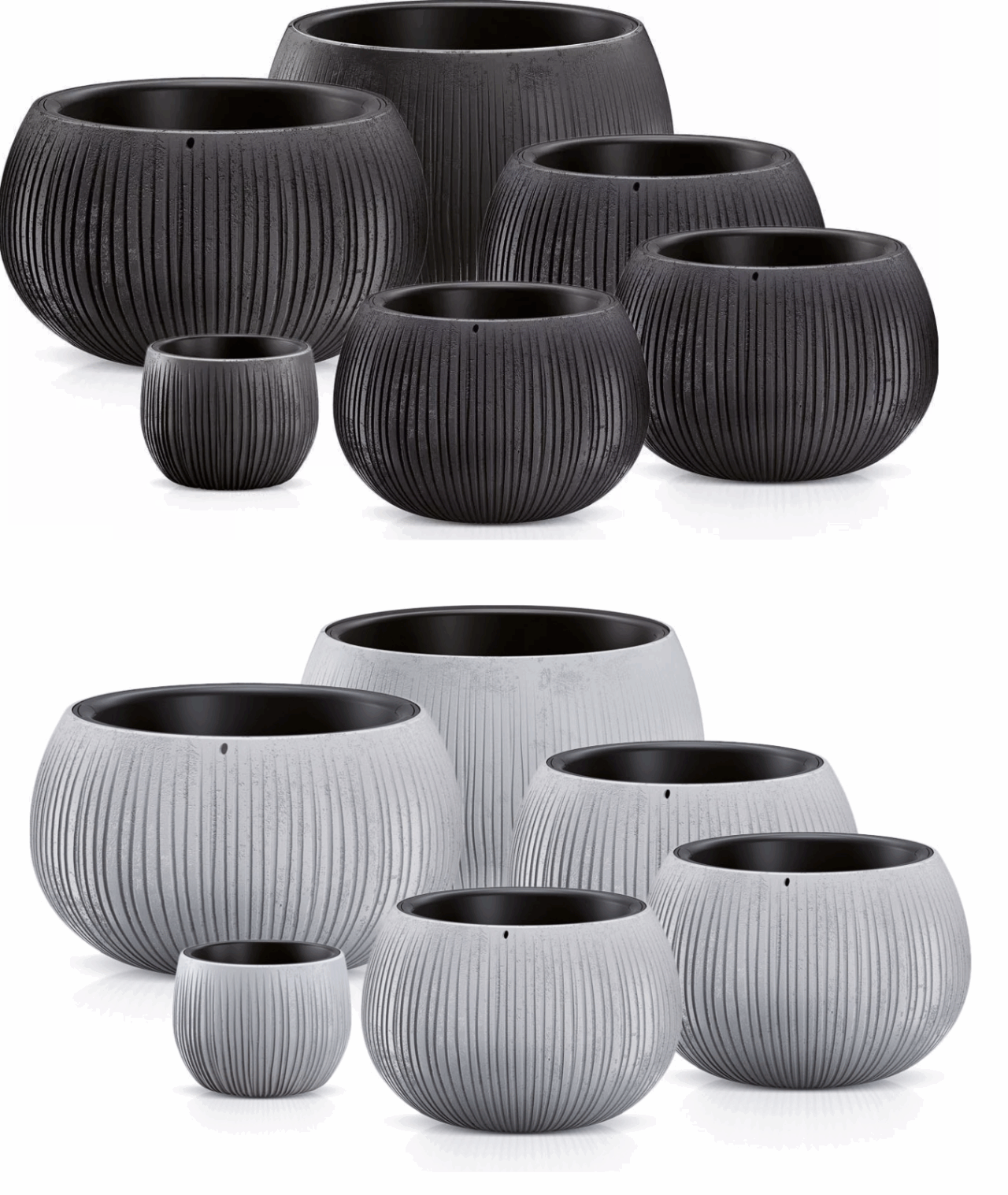 Round Bowl Planter Concrete Effect with Liner