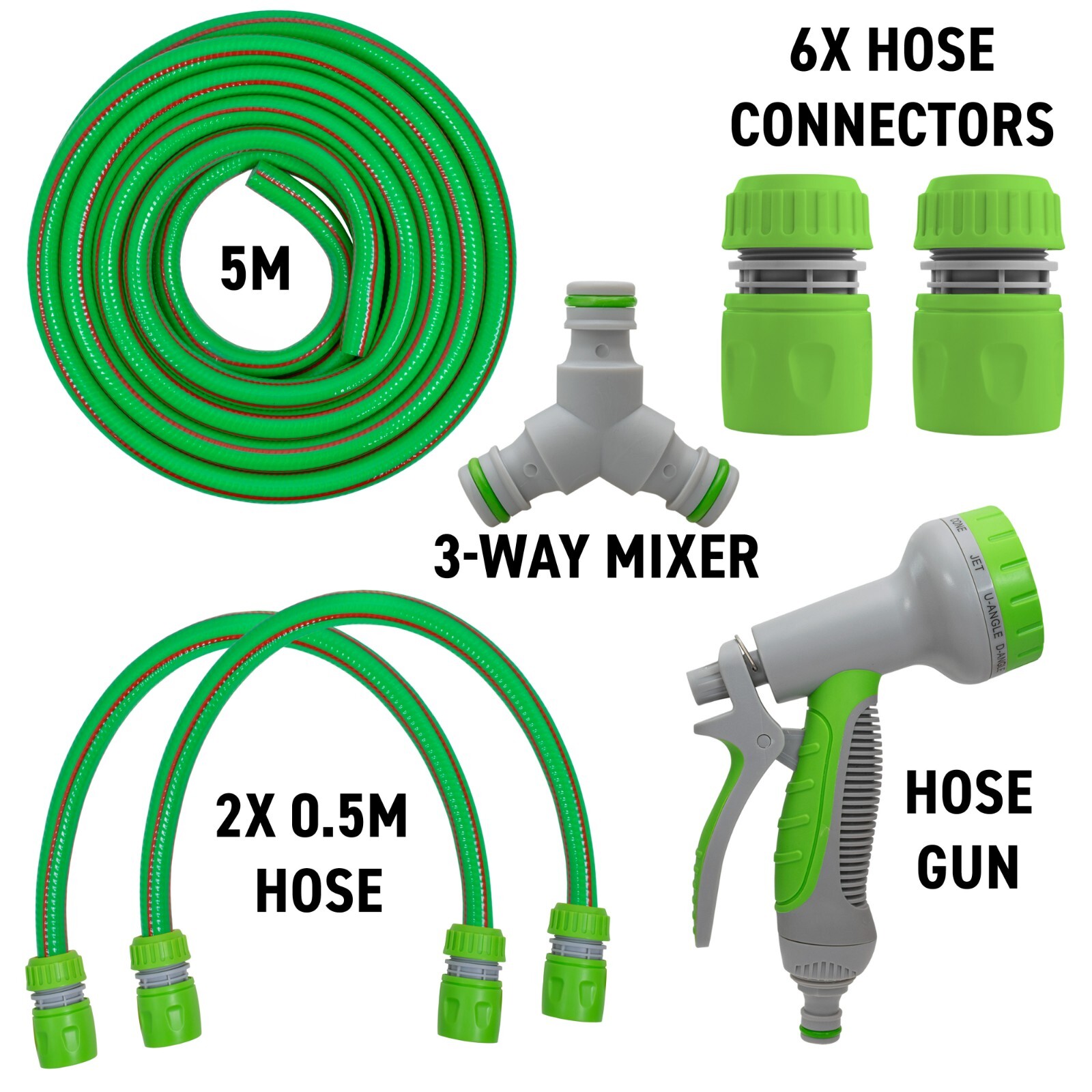 Dog Shower Kit Hot & Cold Splitter 5m Hose Green - Image 3