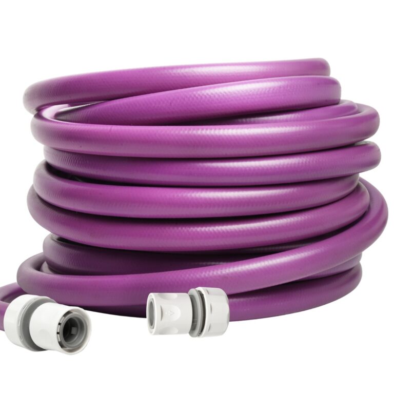 Garden Hose 3/4in 4-Layer Reinforced Purple Connectors
