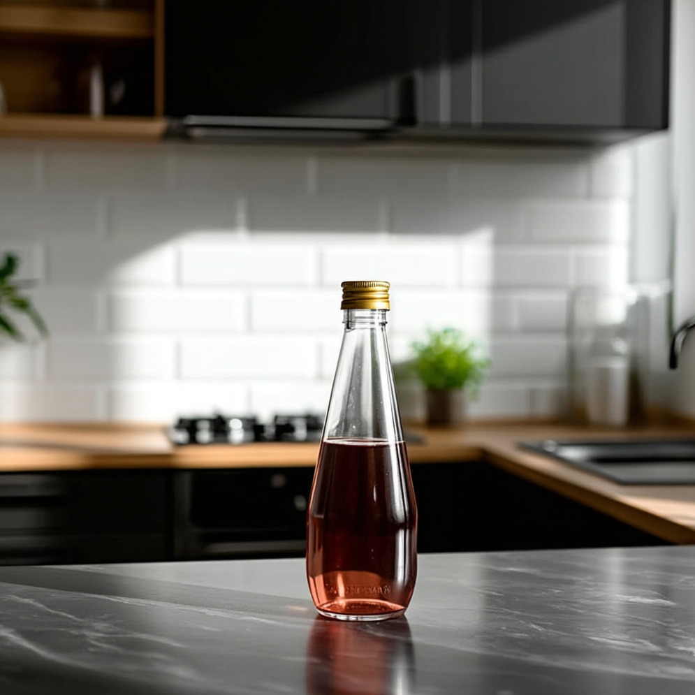 Glass Bottle 300ml Clear with Screw Cap - Image 11
