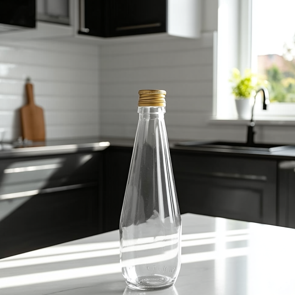 Glass Bottle 300ml Clear with Screw Cap - Image 13