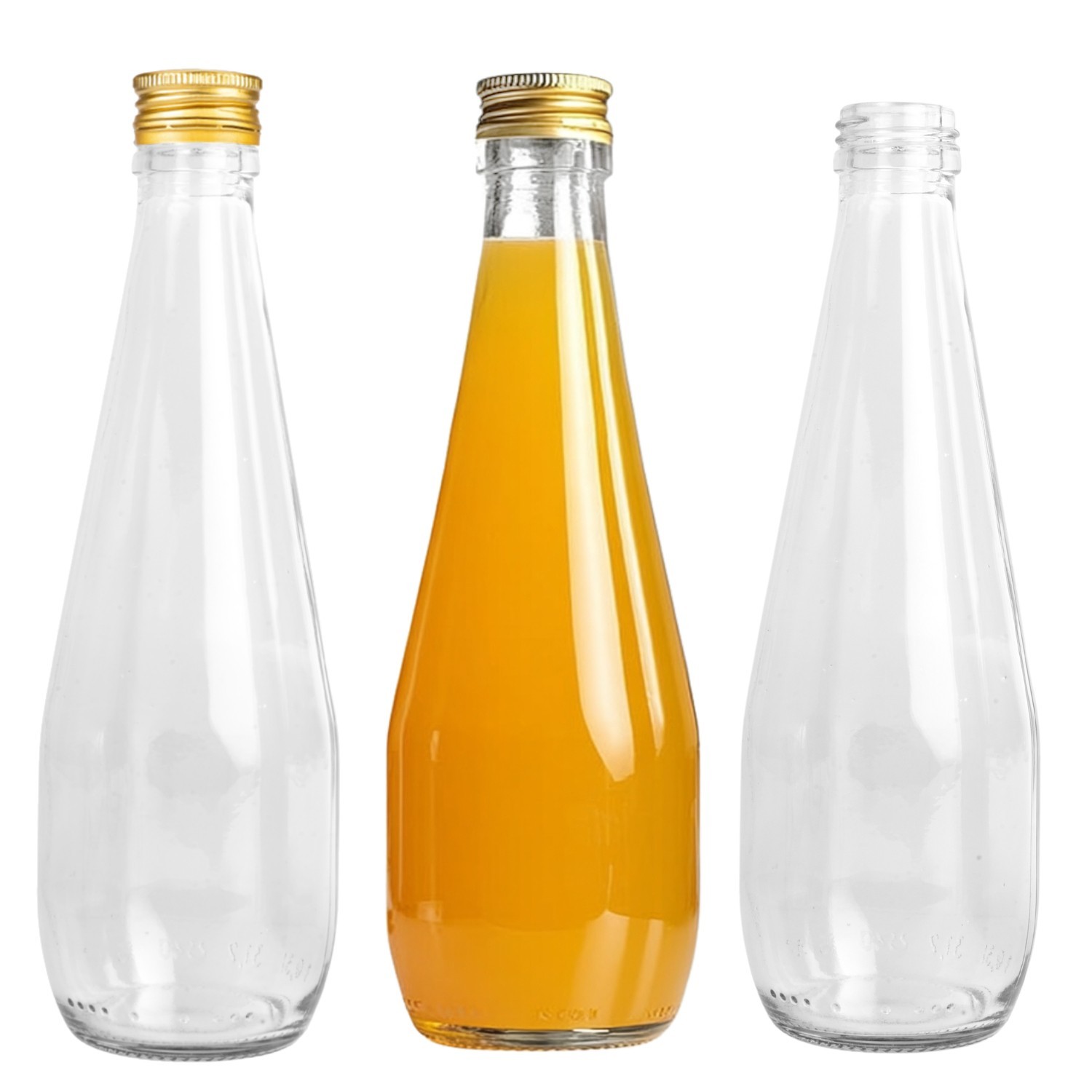 Glass Bottle 300ml Clear with Screw Cap
