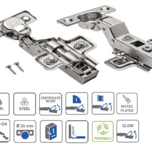 Cabinet Hinge 26mm Soft Close Concealed Inset