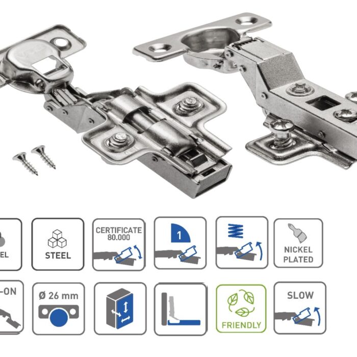 Soft Close Cabinet Hinge 26mm Inset
