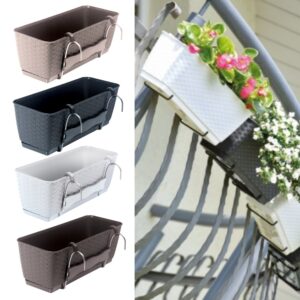 Hanging Planter Box Self-Watering Rattan-Effect