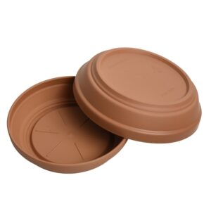 Plant Pot Saucer Deep Round Terracotta Effect
