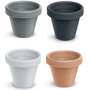 Plant Pot Round Textured Plastic Planter