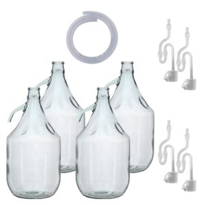 Glass Demijohn 5L Set of 4 Home Brewing Kit