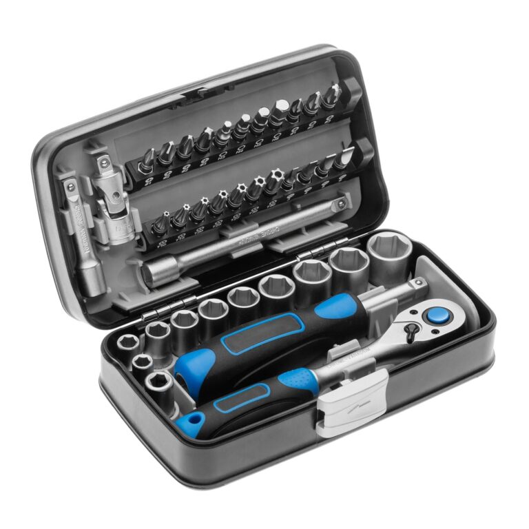 Socket Set 1/4in Drive Ratchet & Bit CrV 38pc