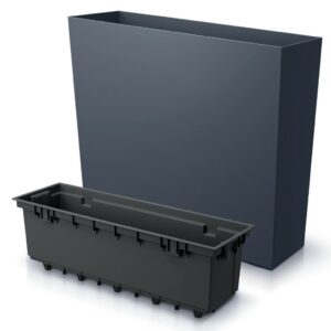 Rectangular Tall Planter with Insert Anthracite