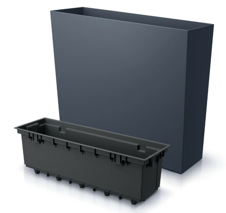 Rectangular Tall Planter with Insert Anthracite