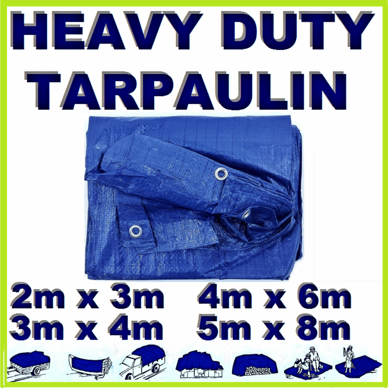Blue Tarpaulin 100gsm Polypropylene with Eyelets