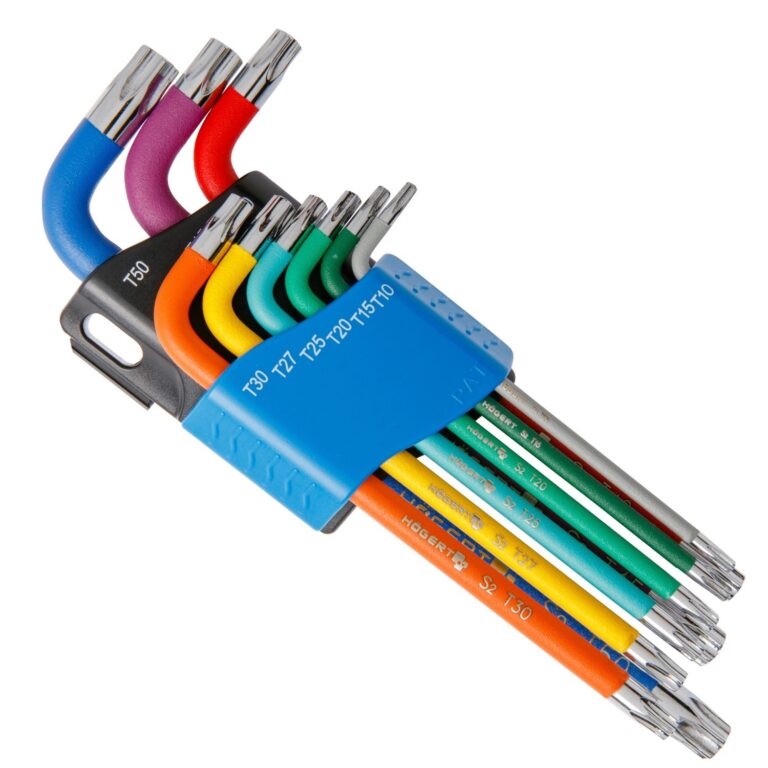Torx Key Set T10-T50 Long Arm Colour-Coded 9pc