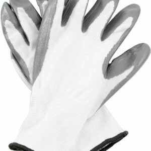 Nitrile Coated Work Gloves Nylon Grip White