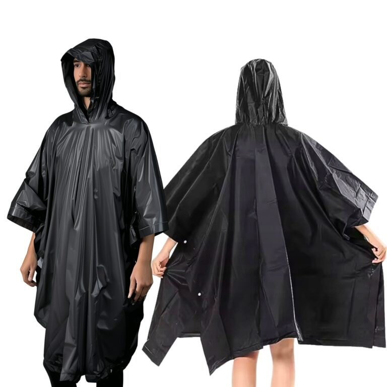 Hooded PVC Rain Poncho One Size