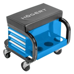 Workshop Creeper Seat with Drawers and Swivel Castors