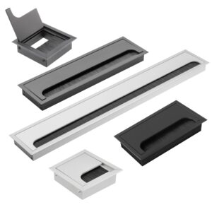 Rectangular Cable Grommet with Lid and Brush