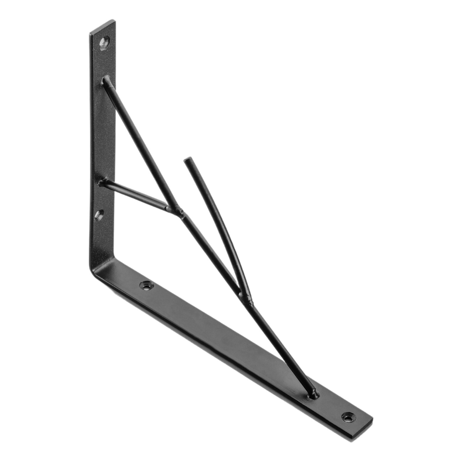 Tree Motif Shelf Support Brackets Steel Black Pack of 2 - Image 2