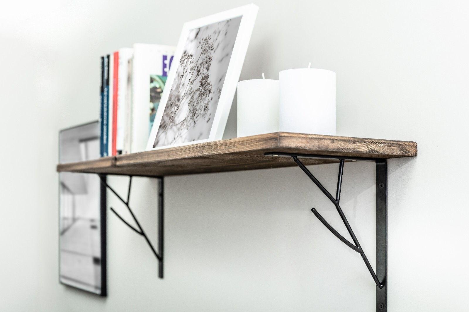 Tree Motif Shelf Support Brackets Steel Black Pack of 2 - Image 5