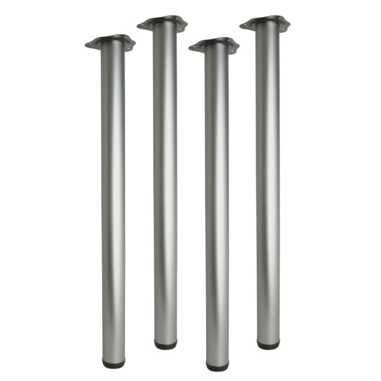 Adjustable Round Table Legs 60mm Matt Chrome Set of 4