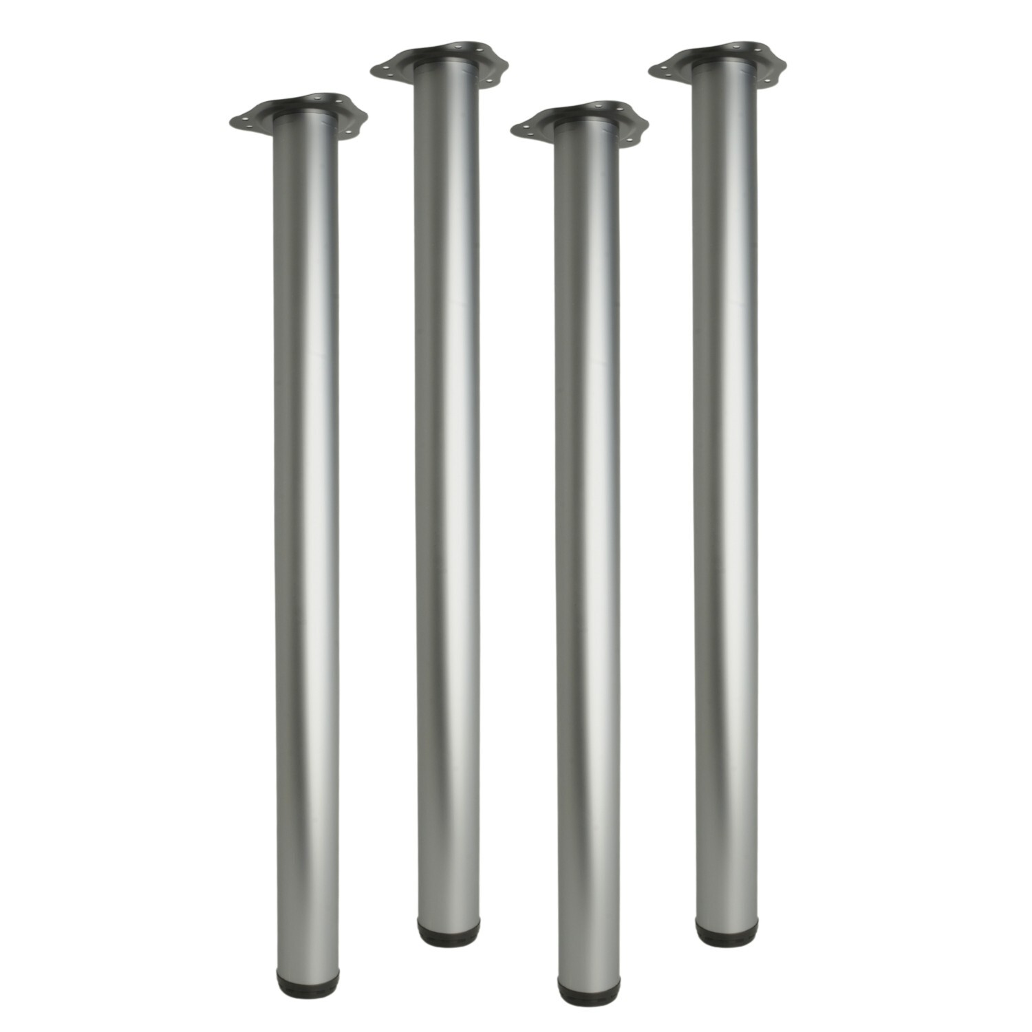 Adjustable Round Table Legs 60mm Matt Chrome Set of 4