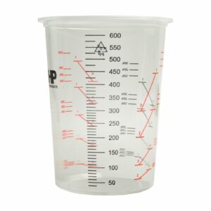 Mixing Cups 600ml Calibrated PP Clear (50 Pack)