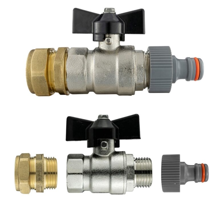 Hose Connector Copper Pipe to Click-Lock with Valve