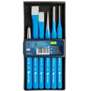 Cold Chisel & Punch Set CrV Steel 6pc with Case