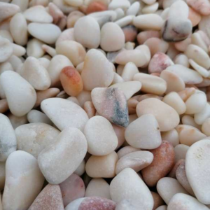Decorative Pebbles White & Pink for Garden & Aquarium