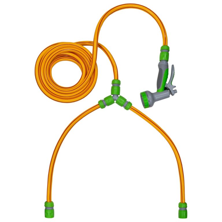Dog Shower Kit Hot & Cold Splitter 5m Hose Yellow