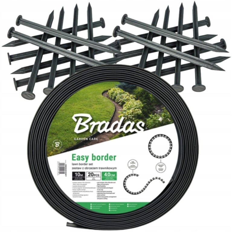 Flexible Lawn Edging with Fixing Pegs
