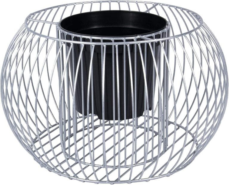 Gabion Planter Round Galvanised Steel with Pot Insert
