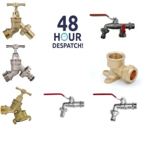 Garden Tap Wall Plate Connector Set 15mm/22mm