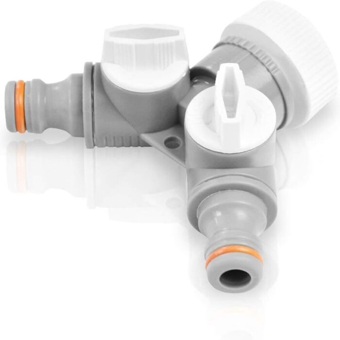 Tap Splitter 2-Way 3/4in BSP with Shut-Off Valves