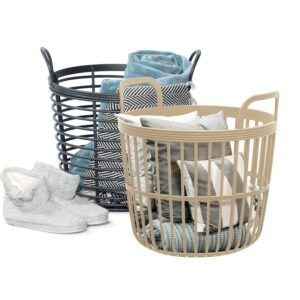 Laundry Basket Tall Storage Basket with Handles